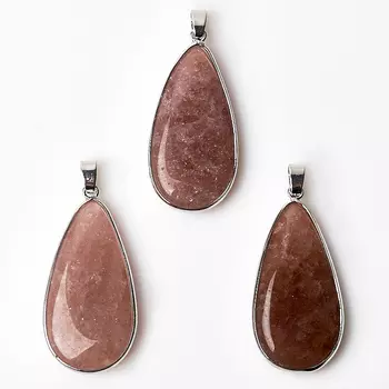 Кулон авантюрин красный капля (биж. сплав) 5 см