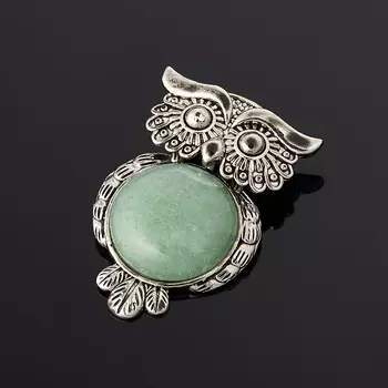 Кулон авантюрин зеленый (биж. сплав)