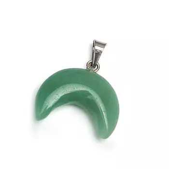 Кулон авантюрин зеленый (биж. сплав) 2,5 см