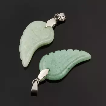 Кулон авантюрин зеленый (биж. сплав) 4-4,5 см