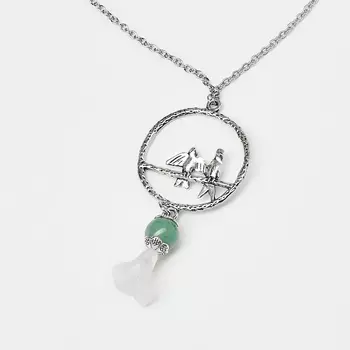 Кулон авантюрин зеленый (биж. сплав, сталь хир., глина полимерная)