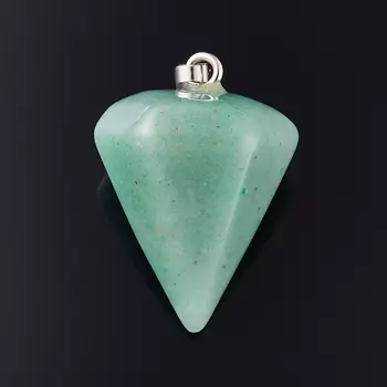 Кулон авантюрин зеленый маятник (биж. сплав) 4 см