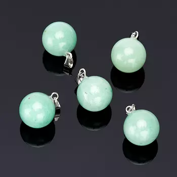 Кулон авантюрин зеленый шар (биж. сплав) 2 см