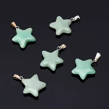 Кулон авантюрин зеленый звезда (биж. сплав) 2,5-3 см