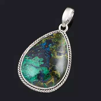 Кулон азуромалахит (серебро 925 пр.) капля