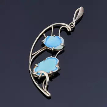 Кулон бирюза (дублет) (нейзильбер)