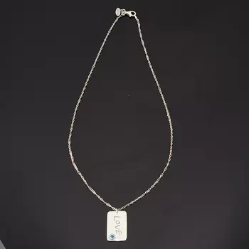 Кулон бирюза пресс прямоугольник (серебро 925 пр.)