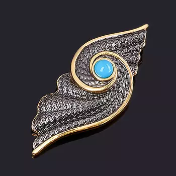 Кулон бирюза (серебро 925 пр. позолота, родир. черн.)