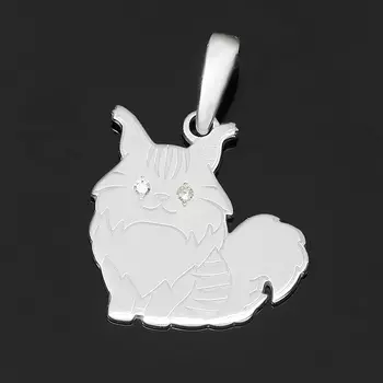 Кулон бриллиант (серебро 925 пр. родир. бел.) огранка