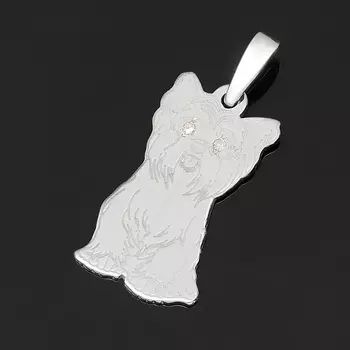 Кулон бриллиант (серебро 925 пр. родир. бел.) огранка