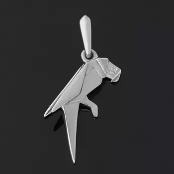 Кулон бриллиант (серебро 925 пр. родир. бел.) огранка