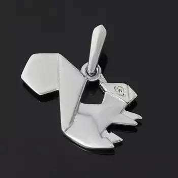 Кулон бриллиант (серебро 925 пр. родир. бел.) огранка