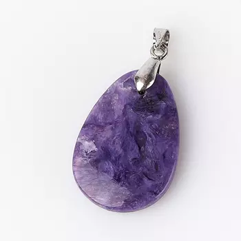 Кулон чароит (биж. сплав) капля 3,5 см