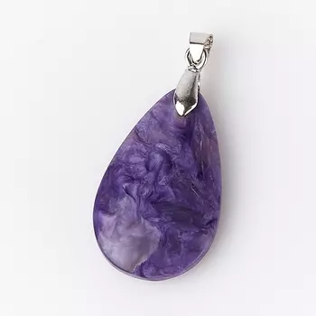 Кулон чароит (биж. сплав) капля 3,5 см