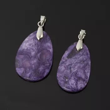 Кулон чароит (биж. сплав) капля