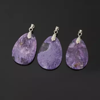 Кулон чароит (биж. сплав) капля