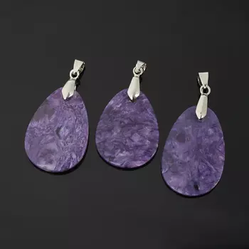 Кулон чароит (биж. сплав) капля 4-5 см