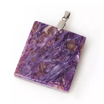 Кулон чароит (биж. сплав) прямоугольник 5 см