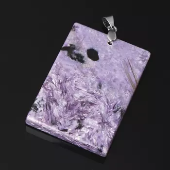 Кулон чароит (биж. сплав) прямоугольник 5 см