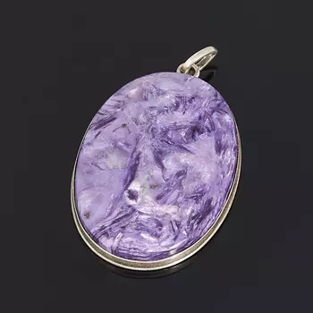 Кулон чароит (дублет) овал (нейзильбер)