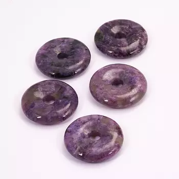 Кулон чароит круг (1 шт)