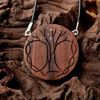 Кулон чароит круг (дерево)