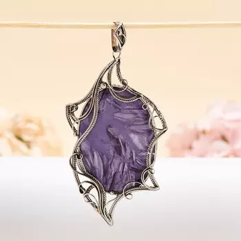 Кулон чароит (нейзильбер)