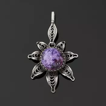 Кулон чароит (нейзильбер)