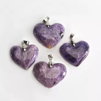 Кулон чароит сердечко (биж. сплав) 4-5 см