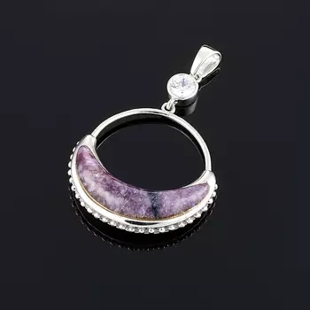 Кулон чароит (серебро 925 пр.)