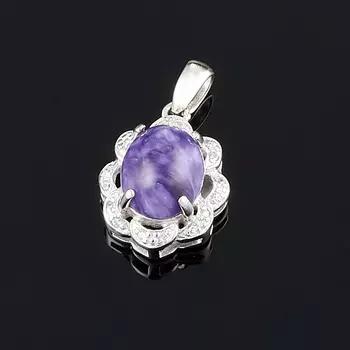 Кулон чароит (серебро 925 пр.)