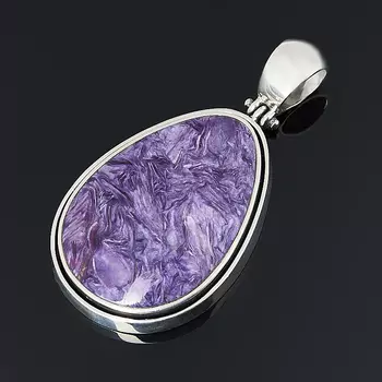 Кулон чароит (серебро 925 пр. оксидир.)