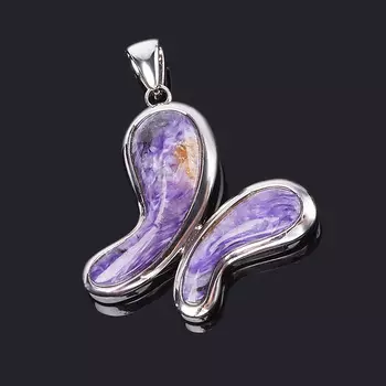 Кулон чароит (сталь хир.) бабочка