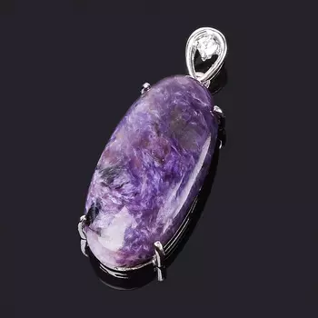 Кулон чароит (сталь хир.) овал