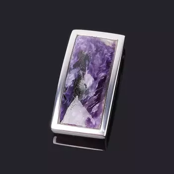 Кулон чароит (сталь хир.) прямоугольник