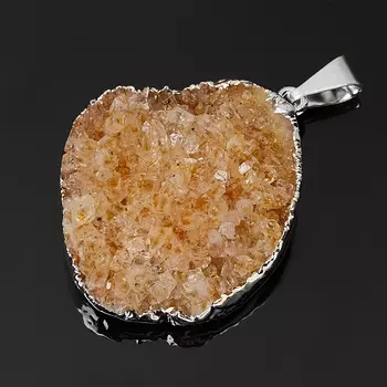 Кулон цитрин (биж. сплав) друза 3-4,5 см