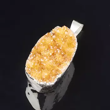 Кулон цитрин (биж. сплав) друза 3,5 см