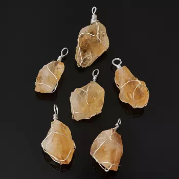 Кулон цитрин (биж. сплав) кристалл 4-5 см