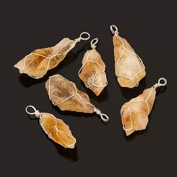 Кулон цитрин (биж. сплав) кристалл 5-6,5 см