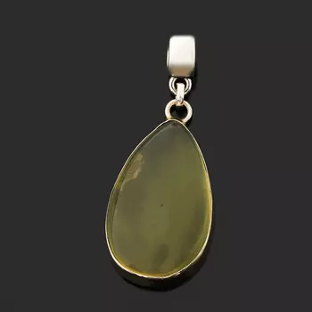 Кулон цитрин капля (нейзильбер, биж. сплав)