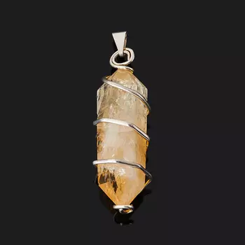 Кулон цитрин кристалл (биж. сплав) 4-5 см