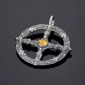 Кулон цитрин огранка (серебро 925 пр.)