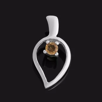 Кулон цитрин огранка (серебро 925 пр.)