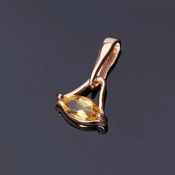 Кулон цитрин огранка (серебро 925 пр., позолота)