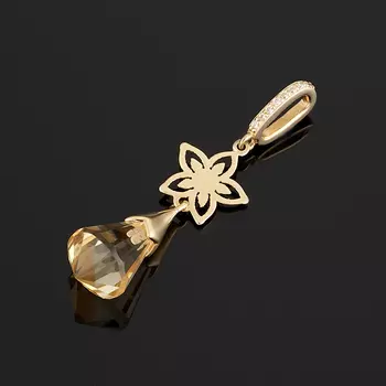 Кулон цитрин огранка (золото 585 пр.)