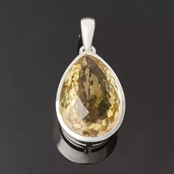 Кулон цитрин (серебро 925 пр.) капля огранка