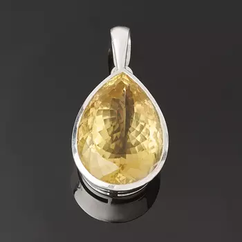 Кулон цитрин (серебро 925 пр.) капля огранка