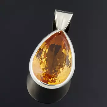 Кулон цитрин (серебро 925 пр.) капля огранка