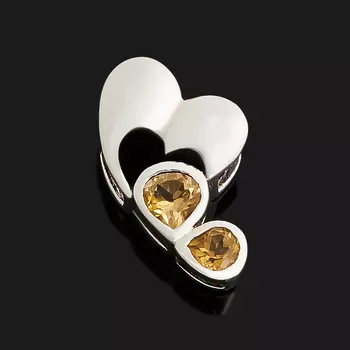 Кулон цитрин (серебро 925 пр.) огранка