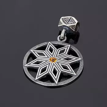 Кулон цитрин (серебро 925 пр. оксидир.) огранка